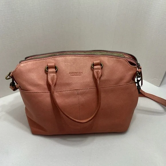 American Leather Co. Carrie Dome Satchel Handbag Purse “Desert Rose” Color - Picture 9 of 12